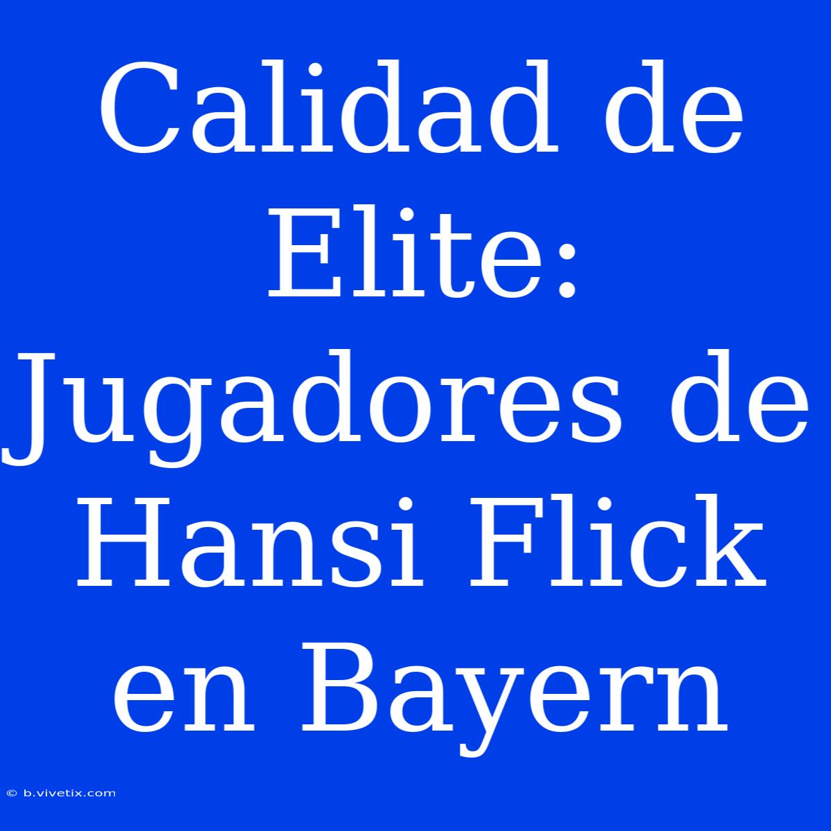 Calidad De Elite: Jugadores De Hansi Flick En Bayern