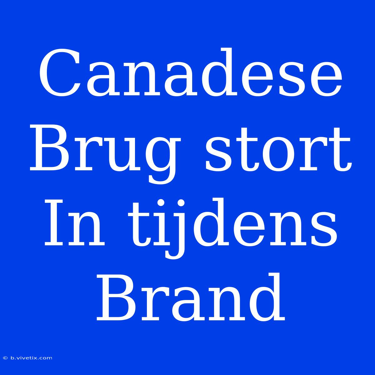 Canadese Brug Stort In Tijdens Brand