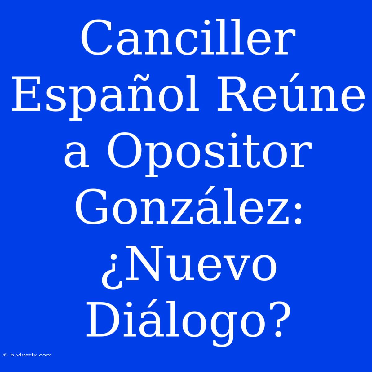 Canciller Español Reúne A Opositor González: ¿Nuevo Diálogo?