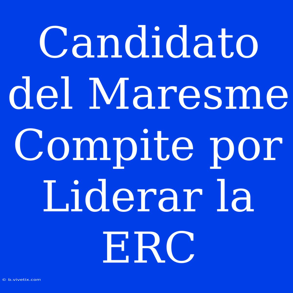 Candidato Del Maresme Compite Por Liderar La ERC