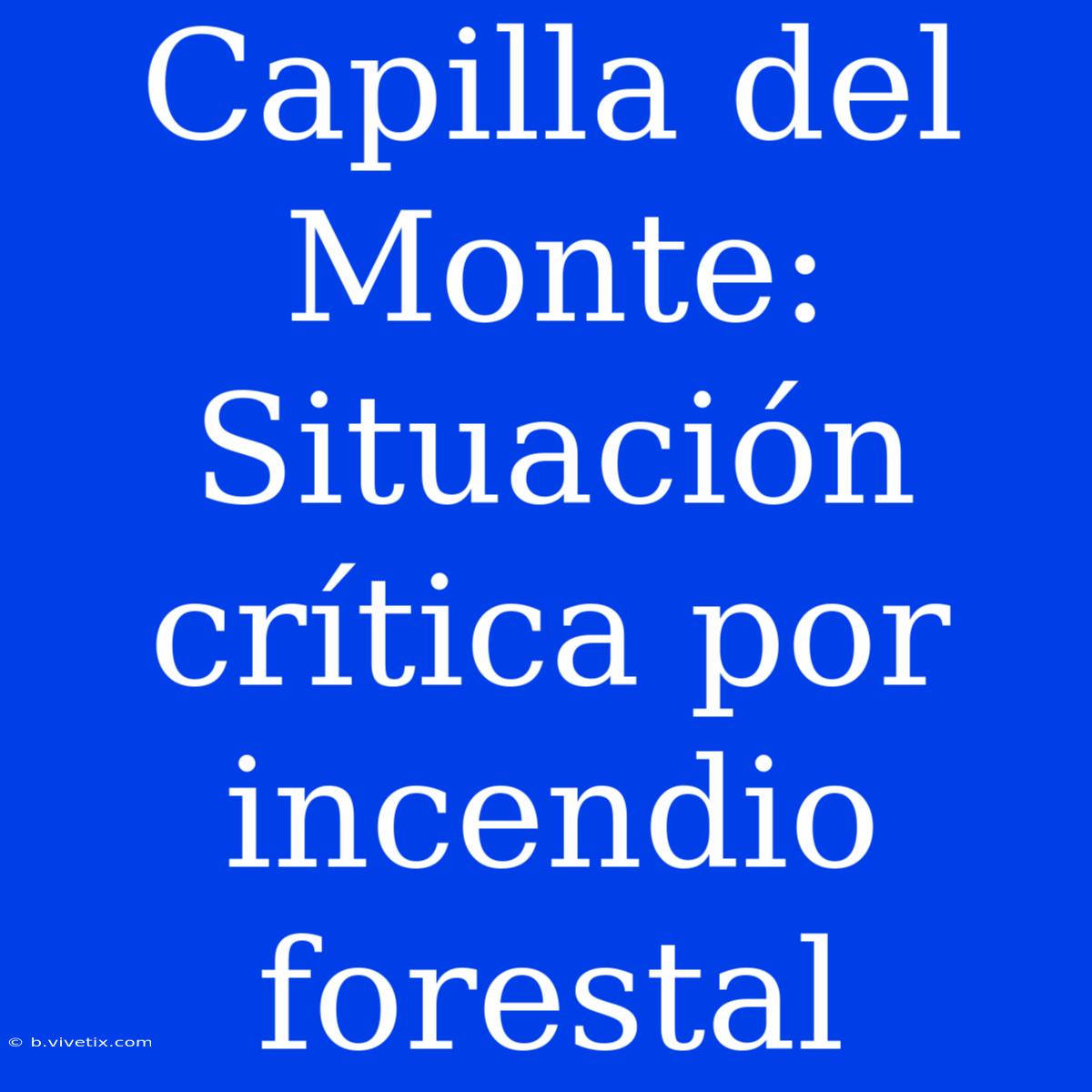 Capilla Del Monte: Situación Crítica Por Incendio Forestal