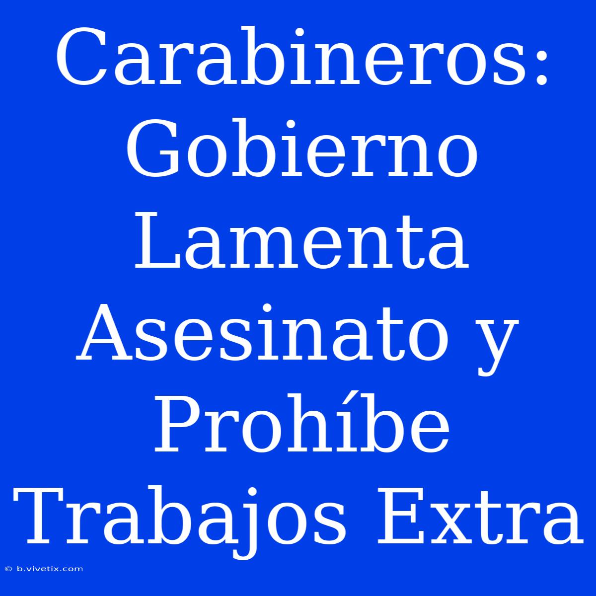 Carabineros: Gobierno Lamenta Asesinato Y Prohíbe Trabajos Extra 