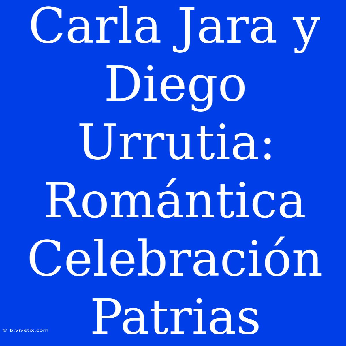 Carla Jara Y Diego Urrutia: Romántica Celebración Patrias