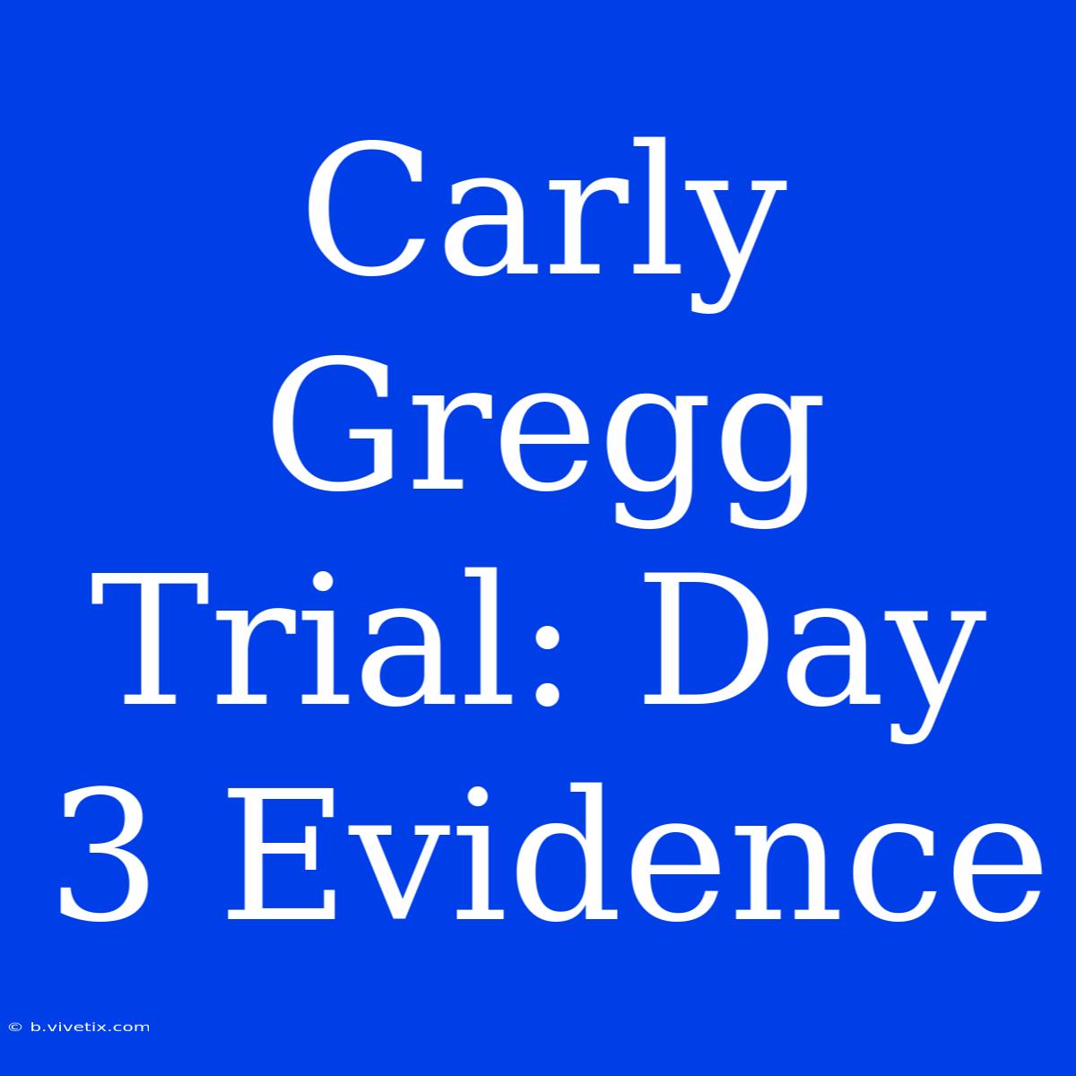 Carly Gregg Trial: Day 3 Evidence