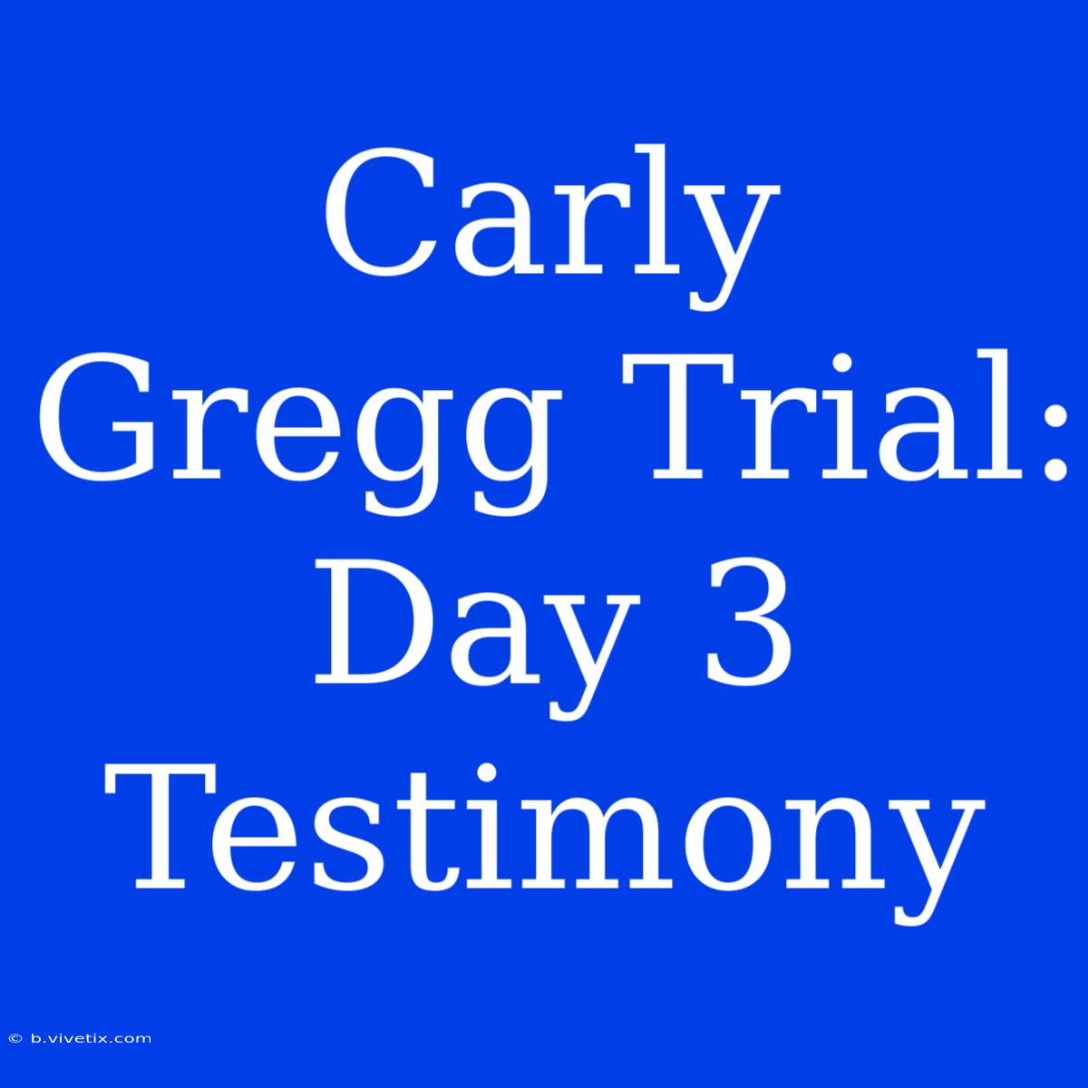 Carly Gregg Trial: Day 3 Testimony