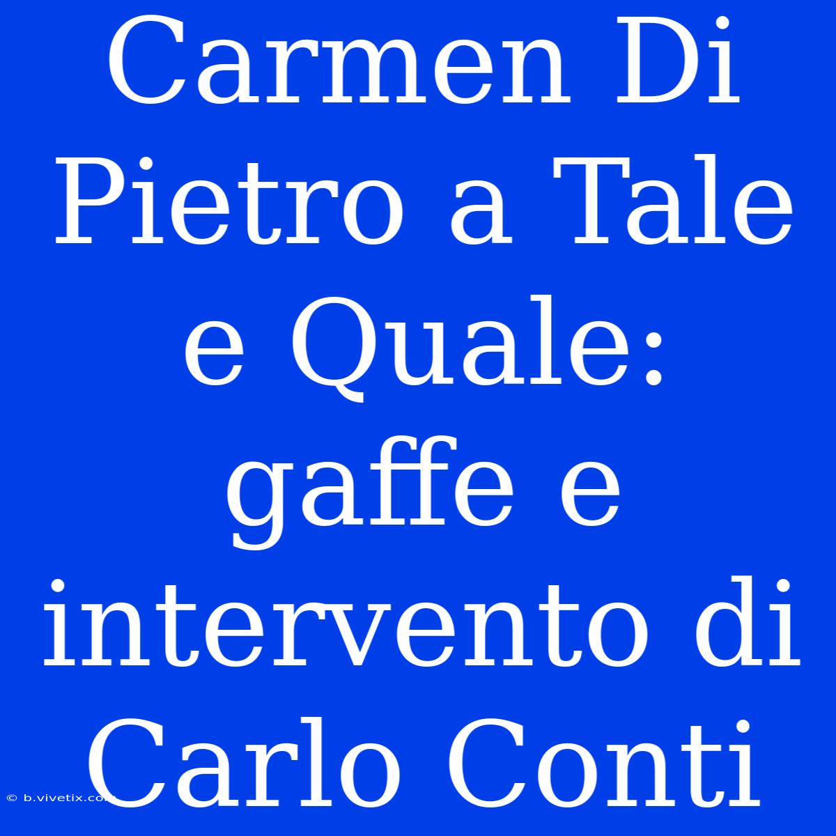 Carmen Di Pietro A Tale E Quale: Gaffe E Intervento Di Carlo Conti