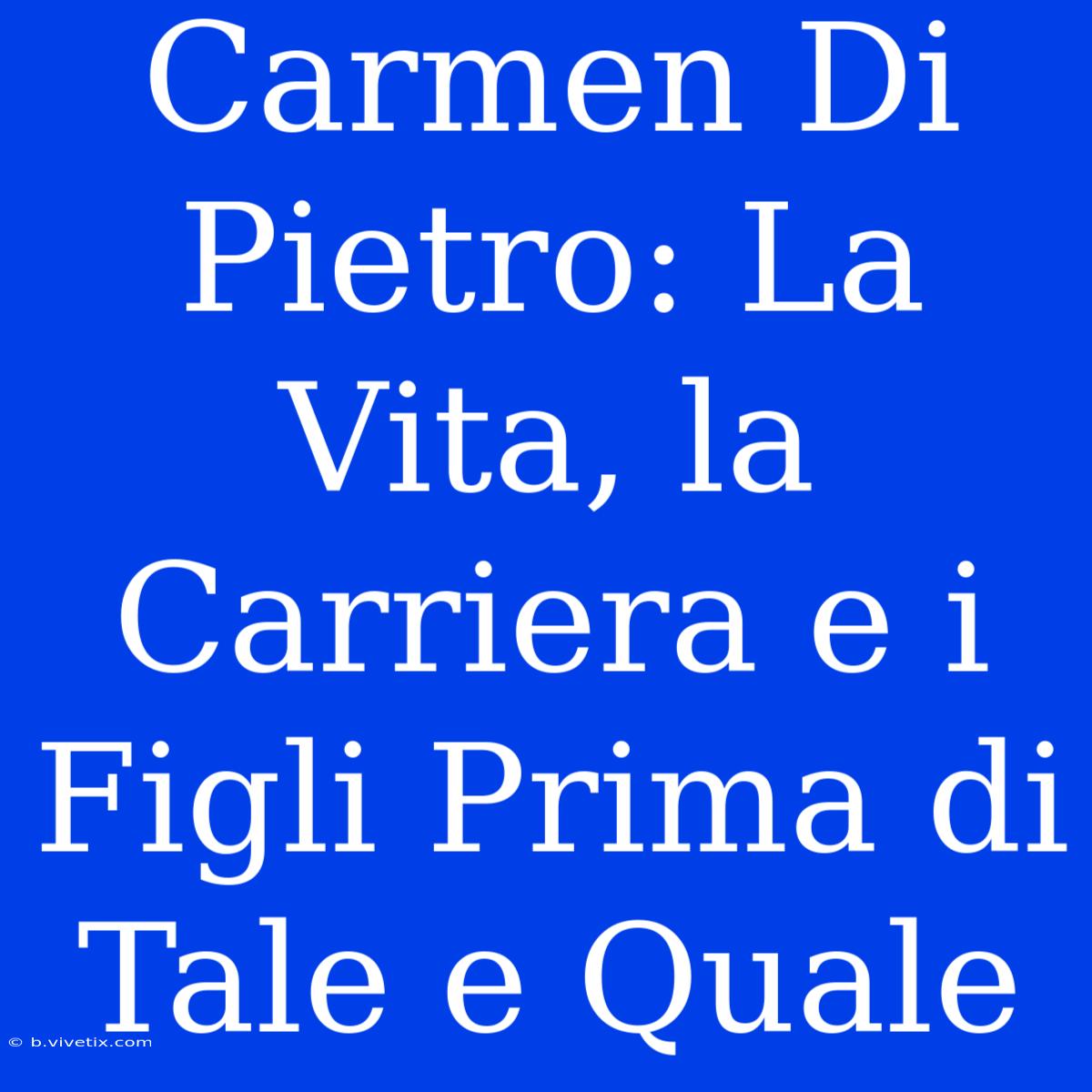 Carmen Di Pietro: La Vita, La Carriera E I Figli Prima Di Tale E Quale