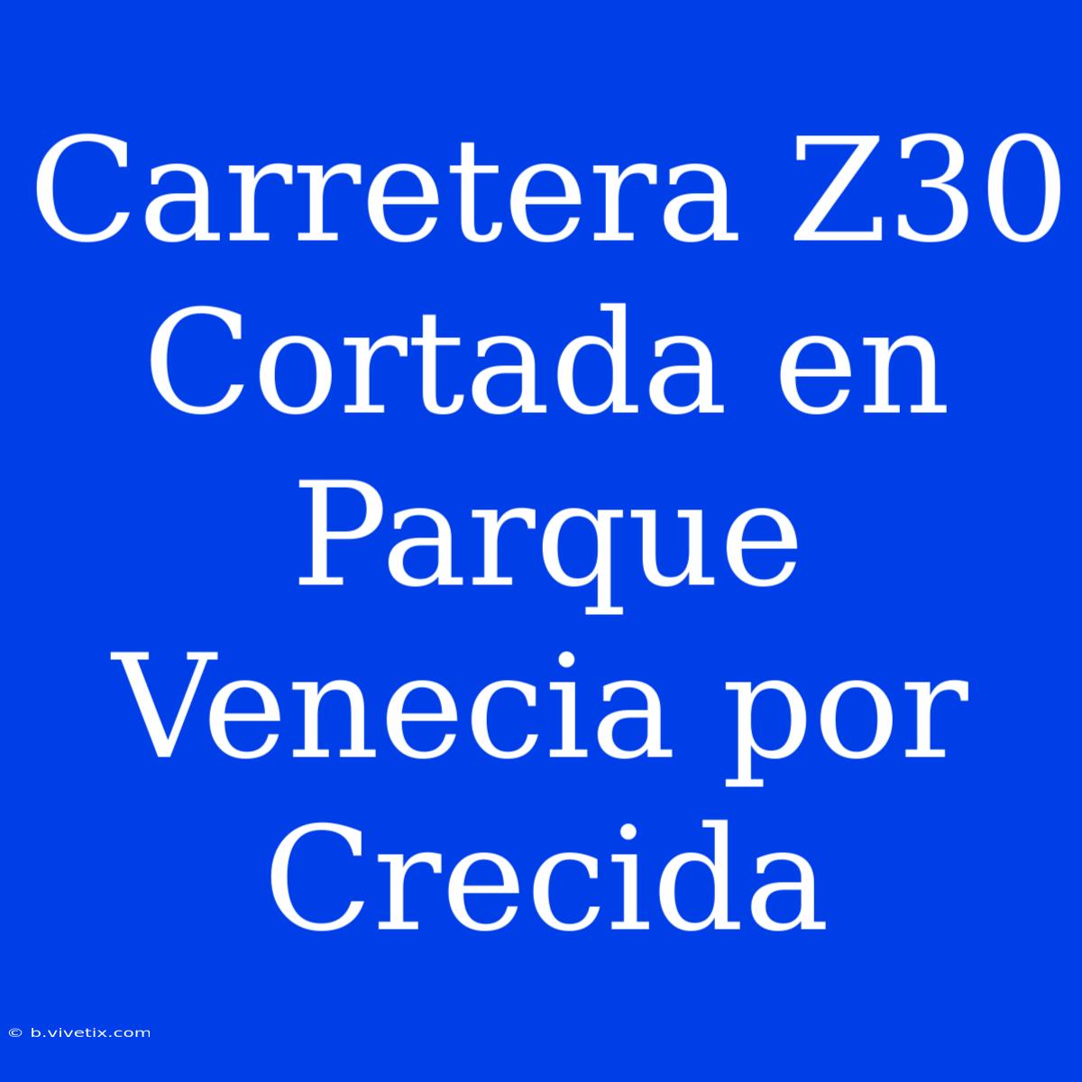 Carretera Z30 Cortada En Parque Venecia Por Crecida