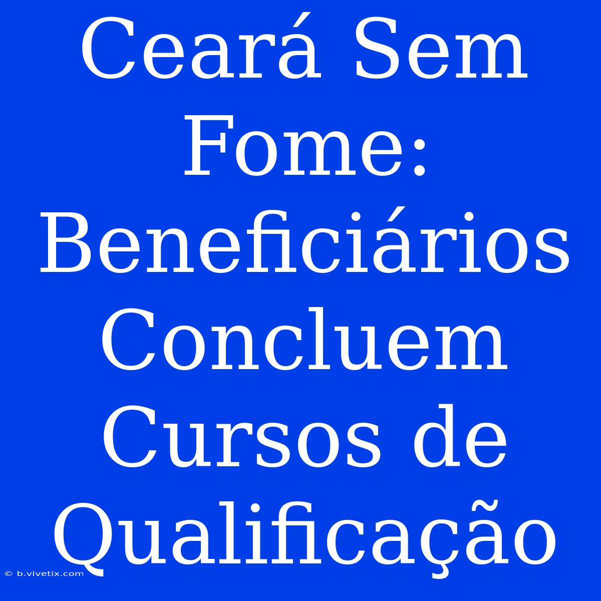 Ceará Sem Fome: Beneficiários Concluem Cursos De Qualificação