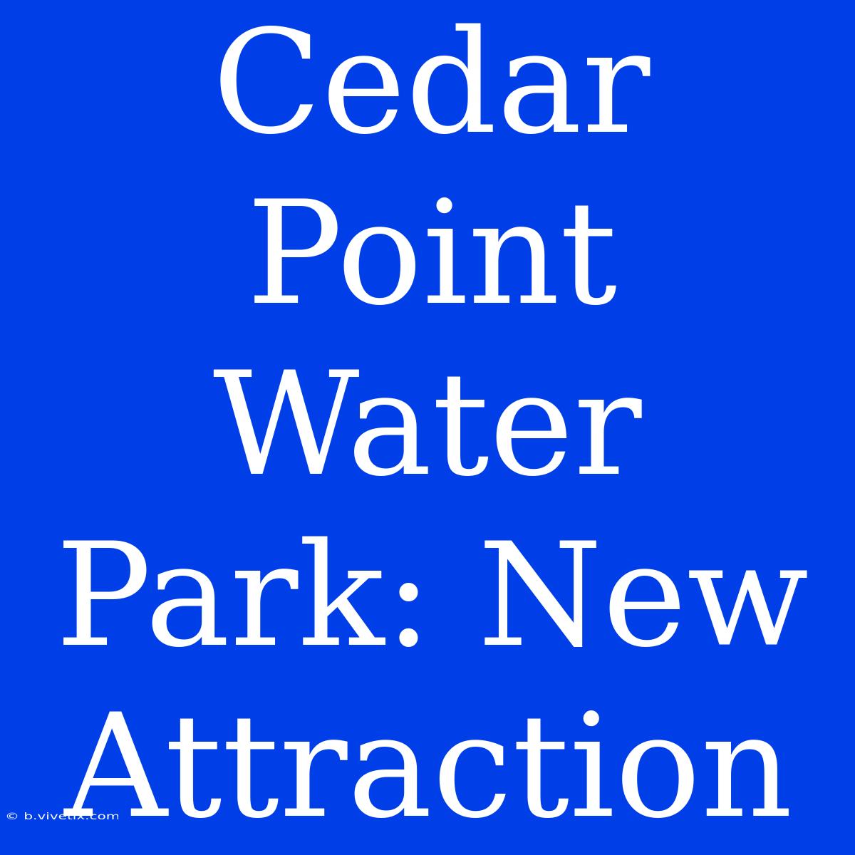 Cedar Point Water Park: New Attraction