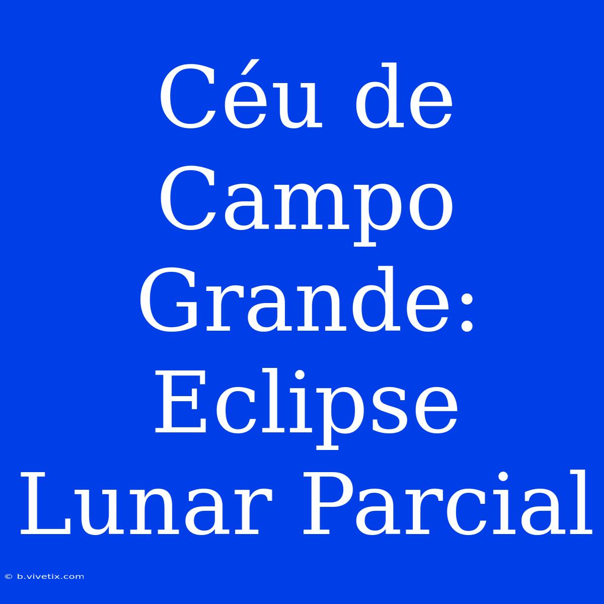 Céu De Campo Grande: Eclipse Lunar Parcial