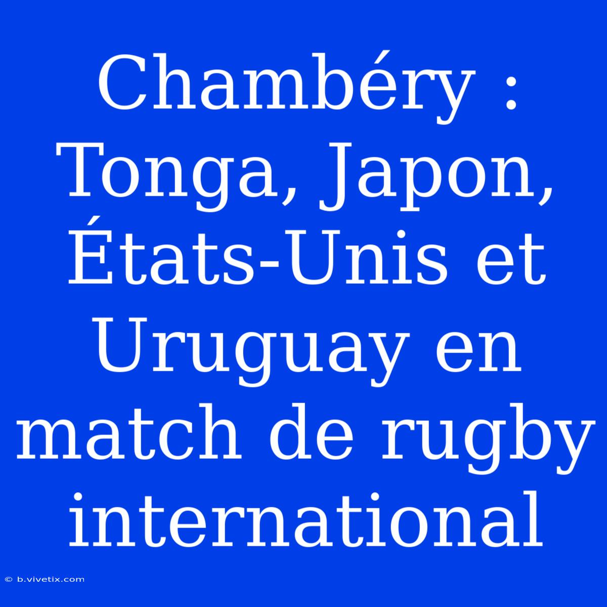 Chambéry : Tonga, Japon, États-Unis Et Uruguay En Match De Rugby International