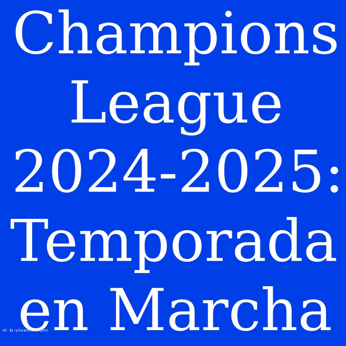 Champions League 2024-2025: Temporada En Marcha