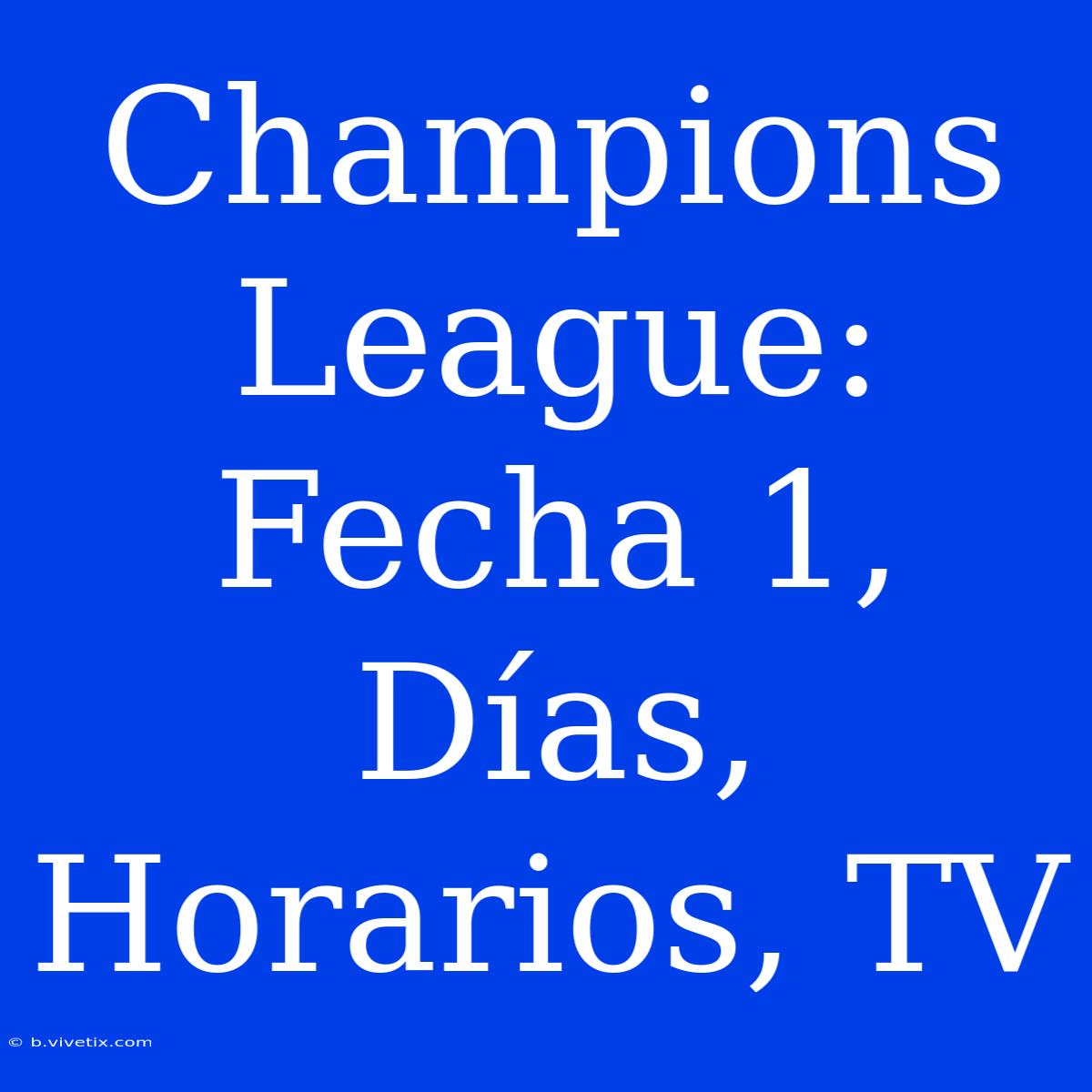 Champions League: Fecha 1, Días, Horarios, TV