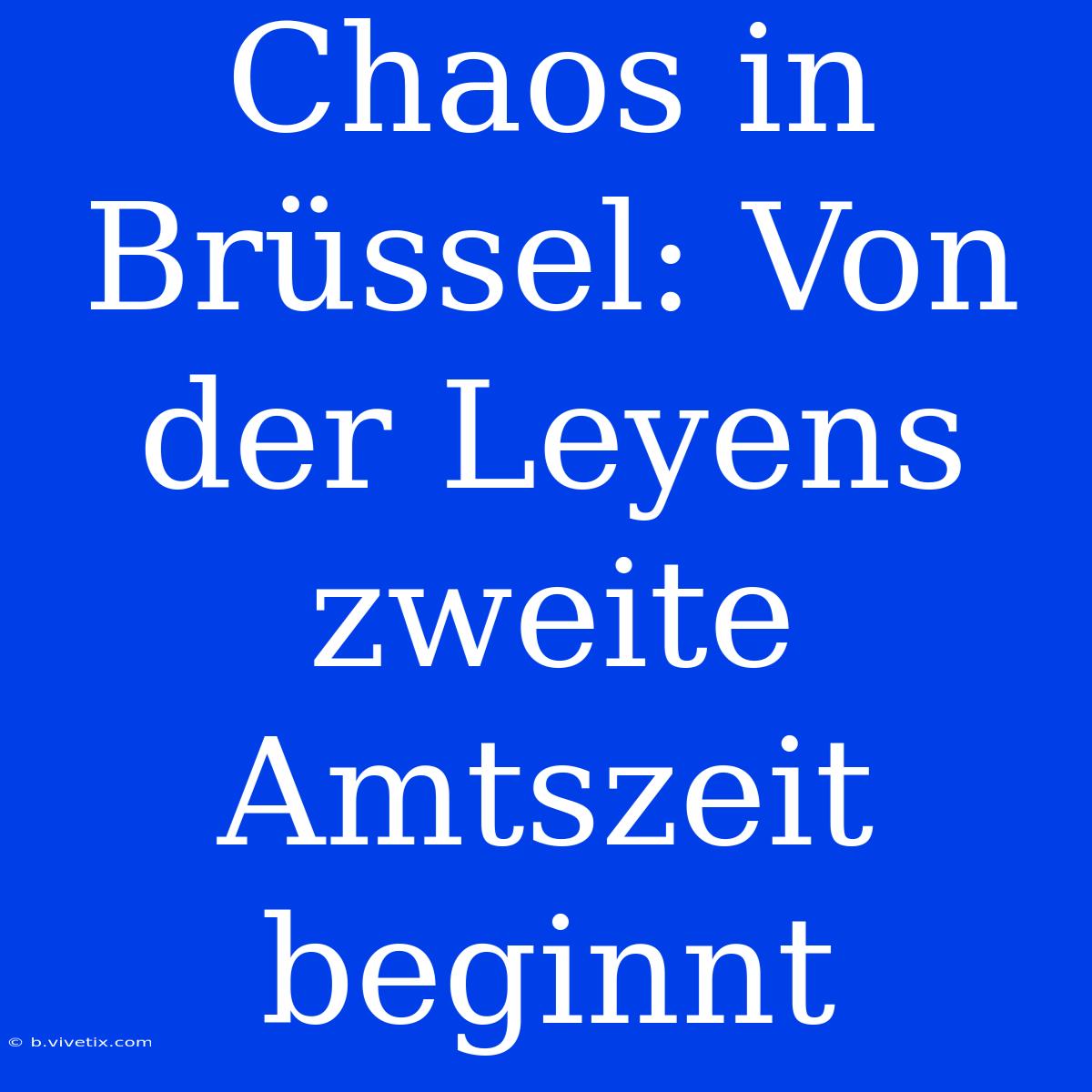 Chaos In Brüssel: Von Der Leyens Zweite Amtszeit Beginnt