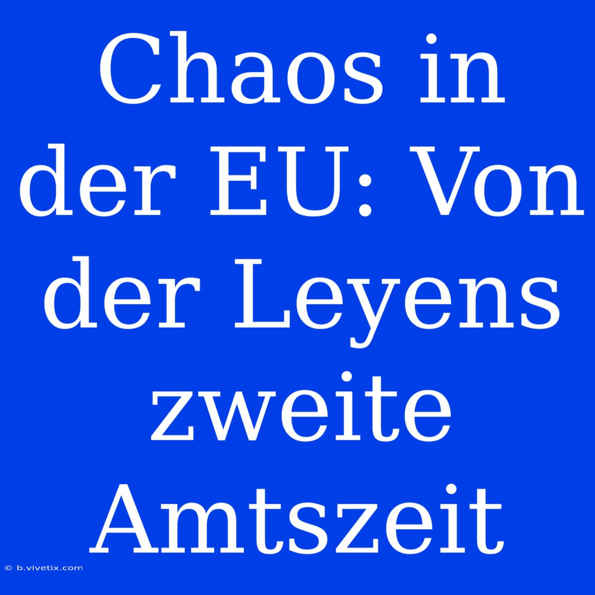 Chaos In Der EU: Von Der Leyens Zweite Amtszeit