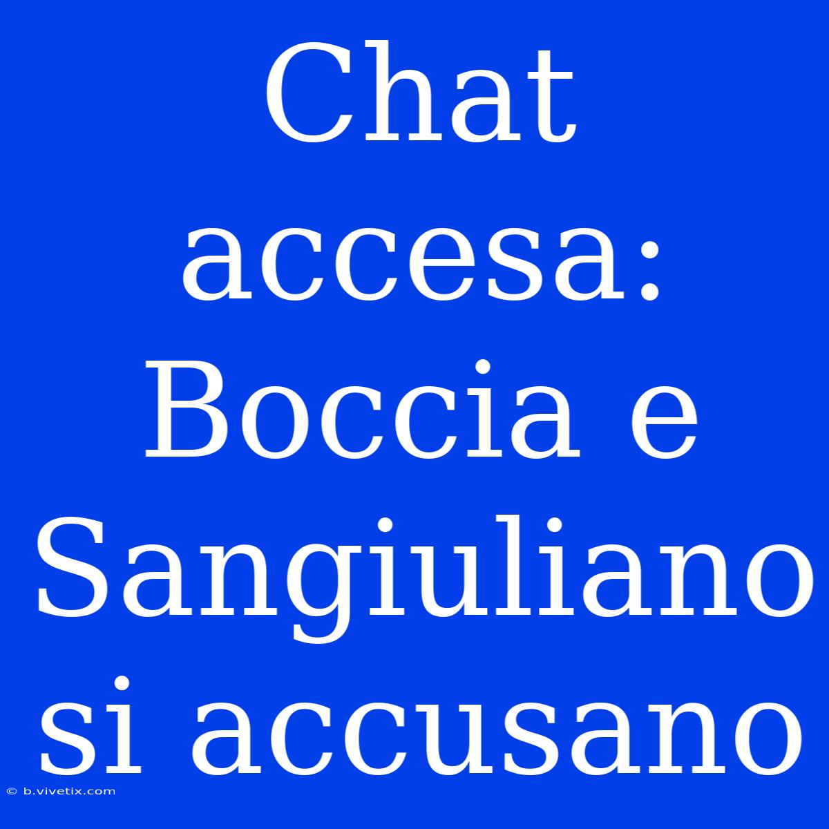 Chat Accesa: Boccia E Sangiuliano Si Accusano