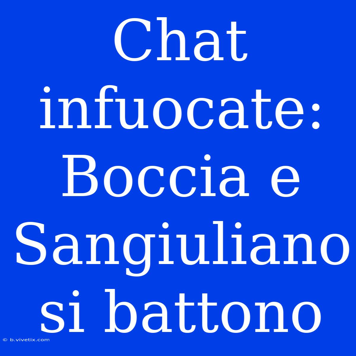 Chat Infuocate: Boccia E Sangiuliano Si Battono