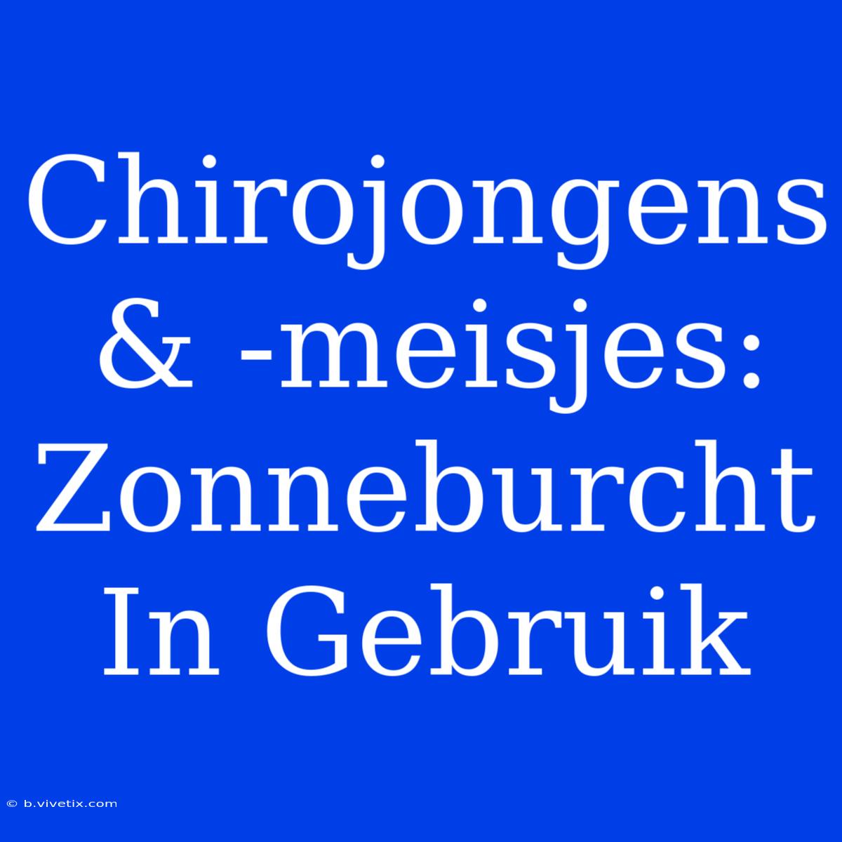 Chirojongens & -meisjes: Zonneburcht In Gebruik