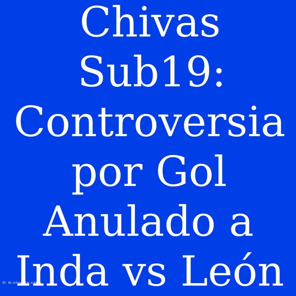 Chivas Sub19: Controversia Por Gol Anulado A Inda Vs León 