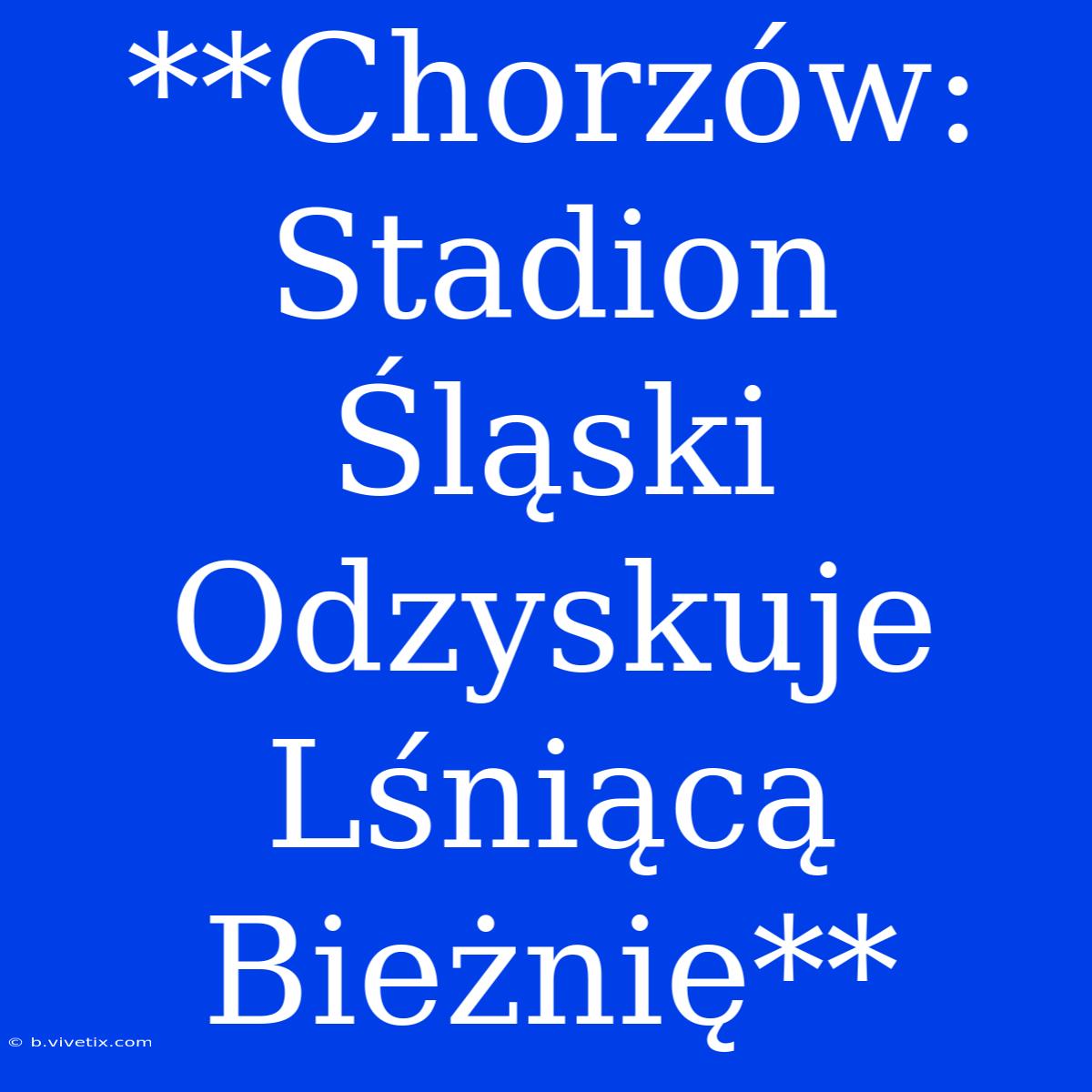 **Chorzów: Stadion Śląski Odzyskuje Lśniącą Bieżnię**