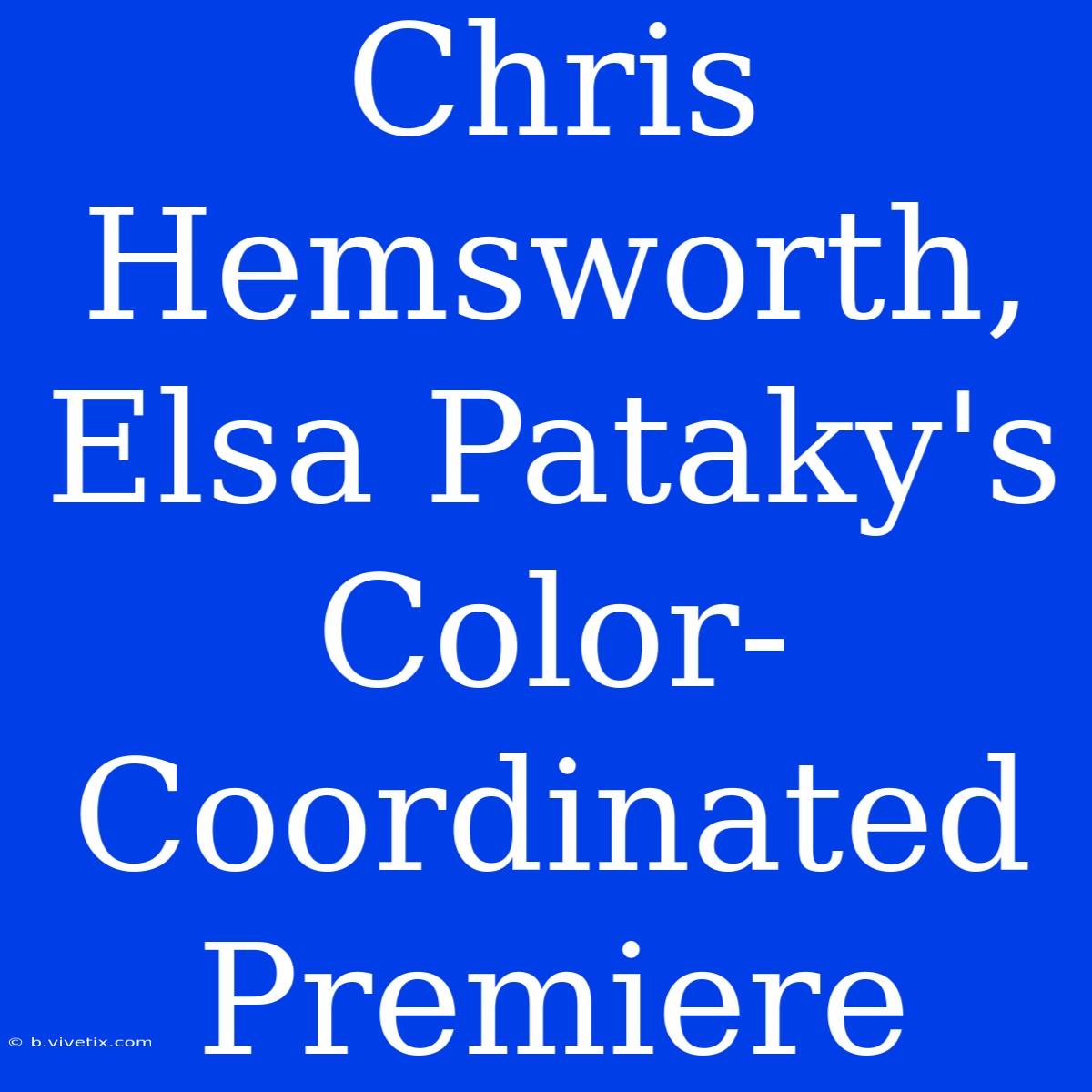 Chris Hemsworth, Elsa Pataky's Color-Coordinated Premiere