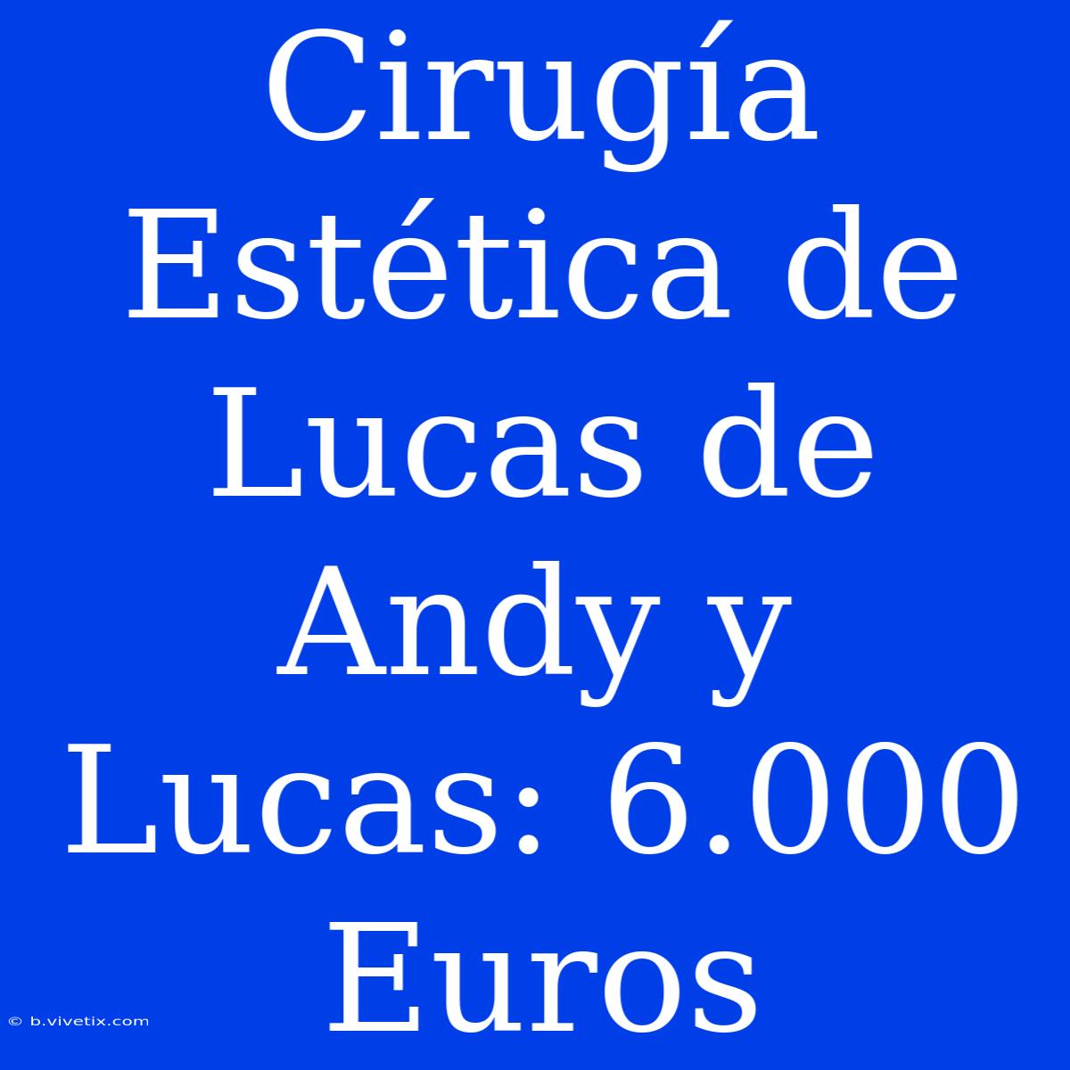 Cirugía Estética De Lucas De Andy Y Lucas: 6.000 Euros