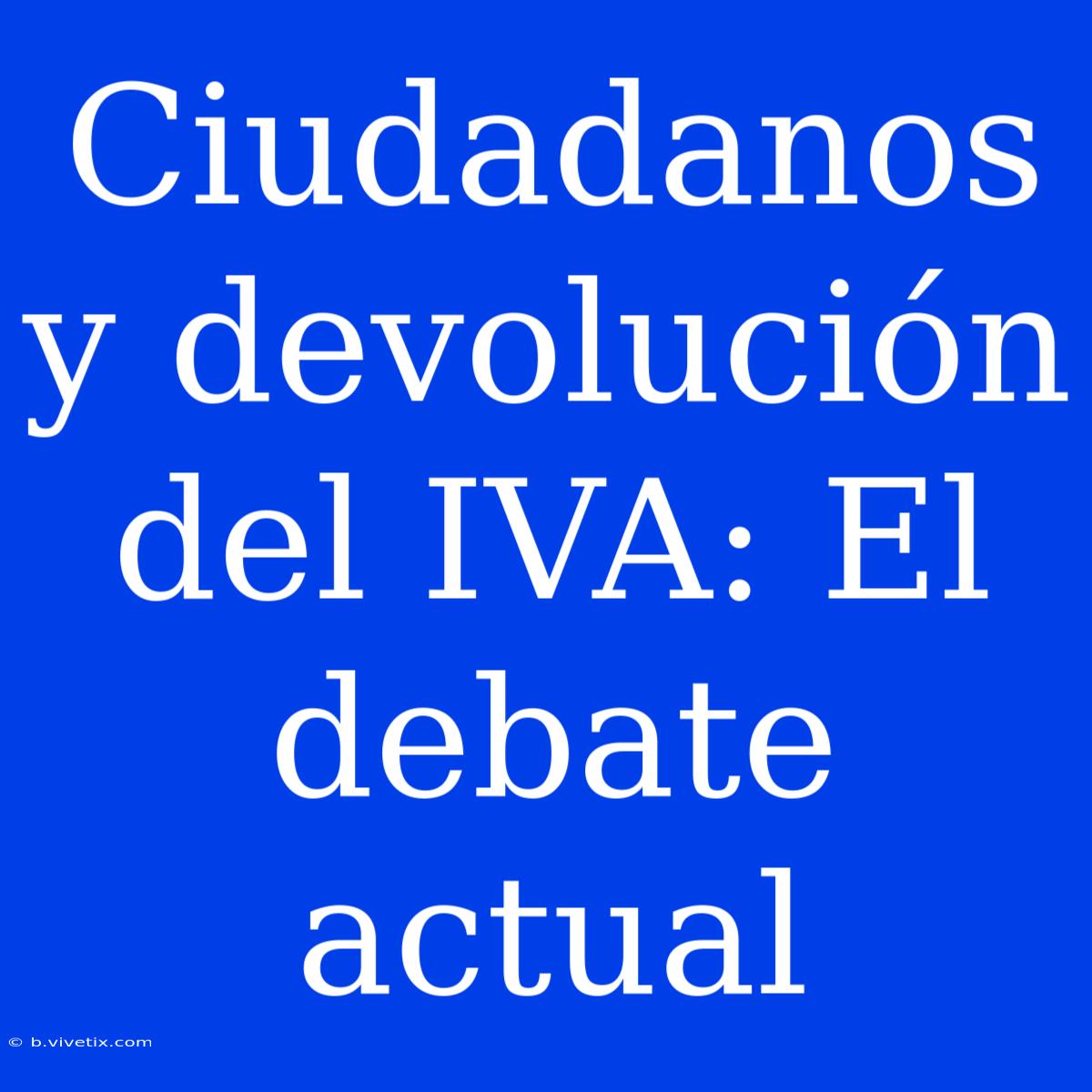 Ciudadanos Y Devolución Del IVA: El Debate Actual