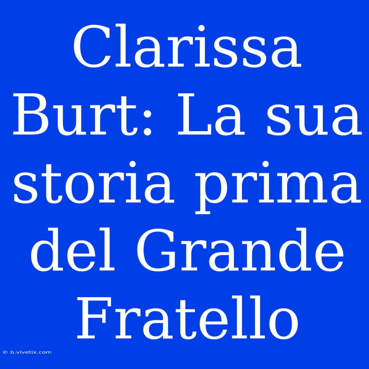 Clarissa Burt: La Sua Storia Prima Del Grande Fratello