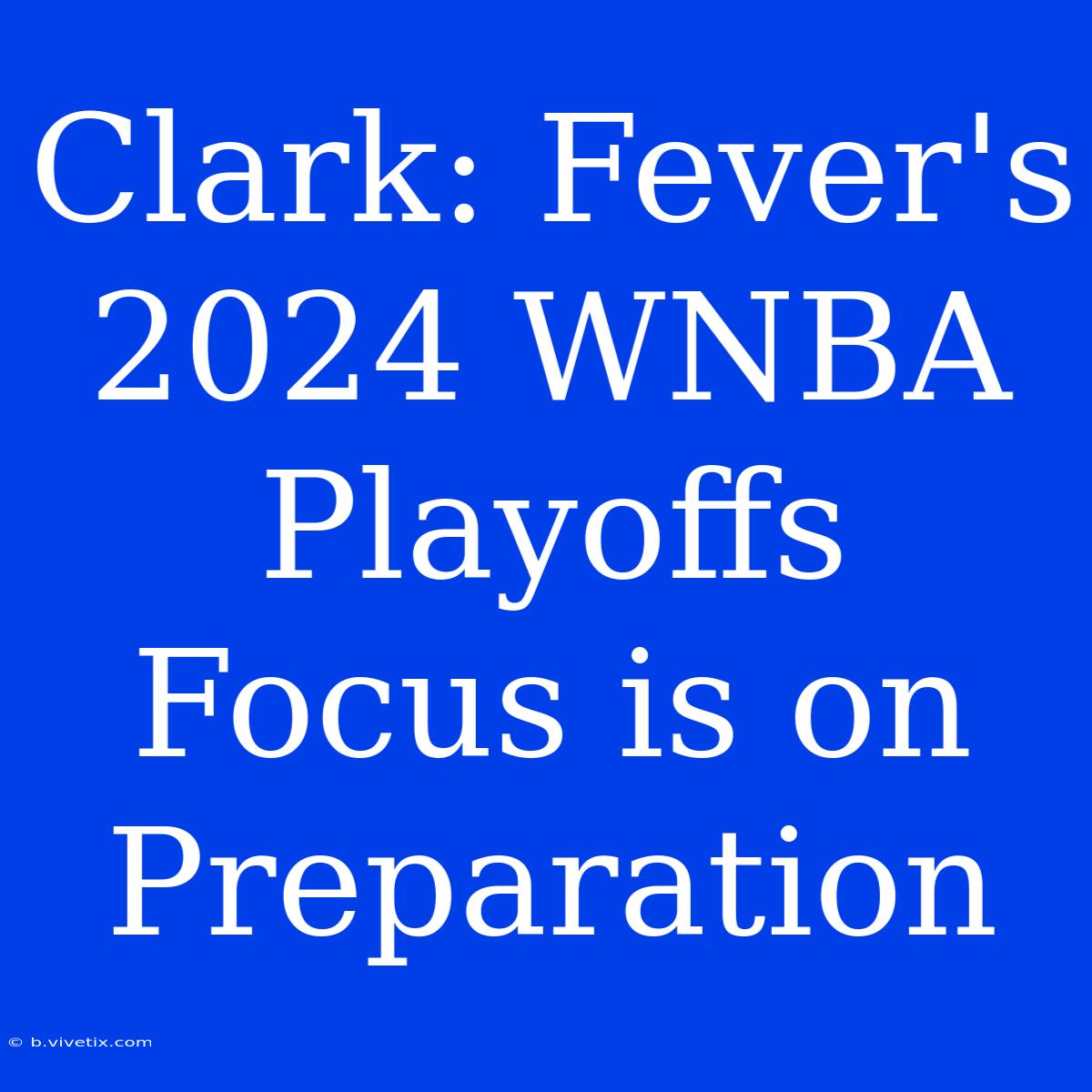 Clark: Fever's 2024 WNBA Playoffs Focus Is On Preparation 