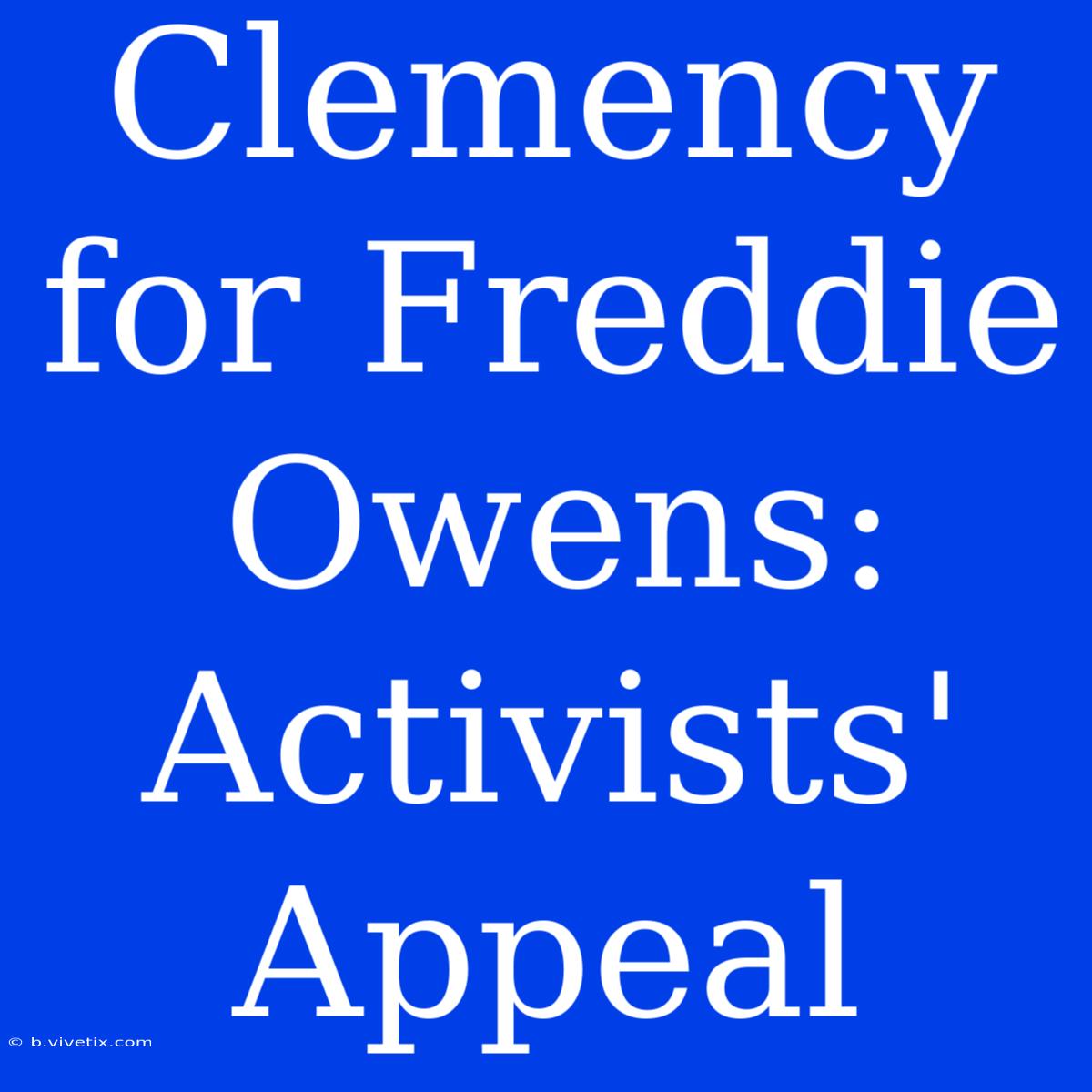 Clemency For Freddie Owens: Activists' Appeal