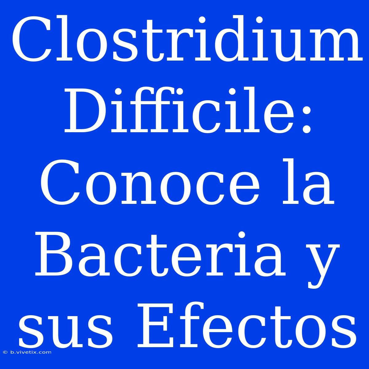 Clostridium Difficile: Conoce La Bacteria Y Sus Efectos