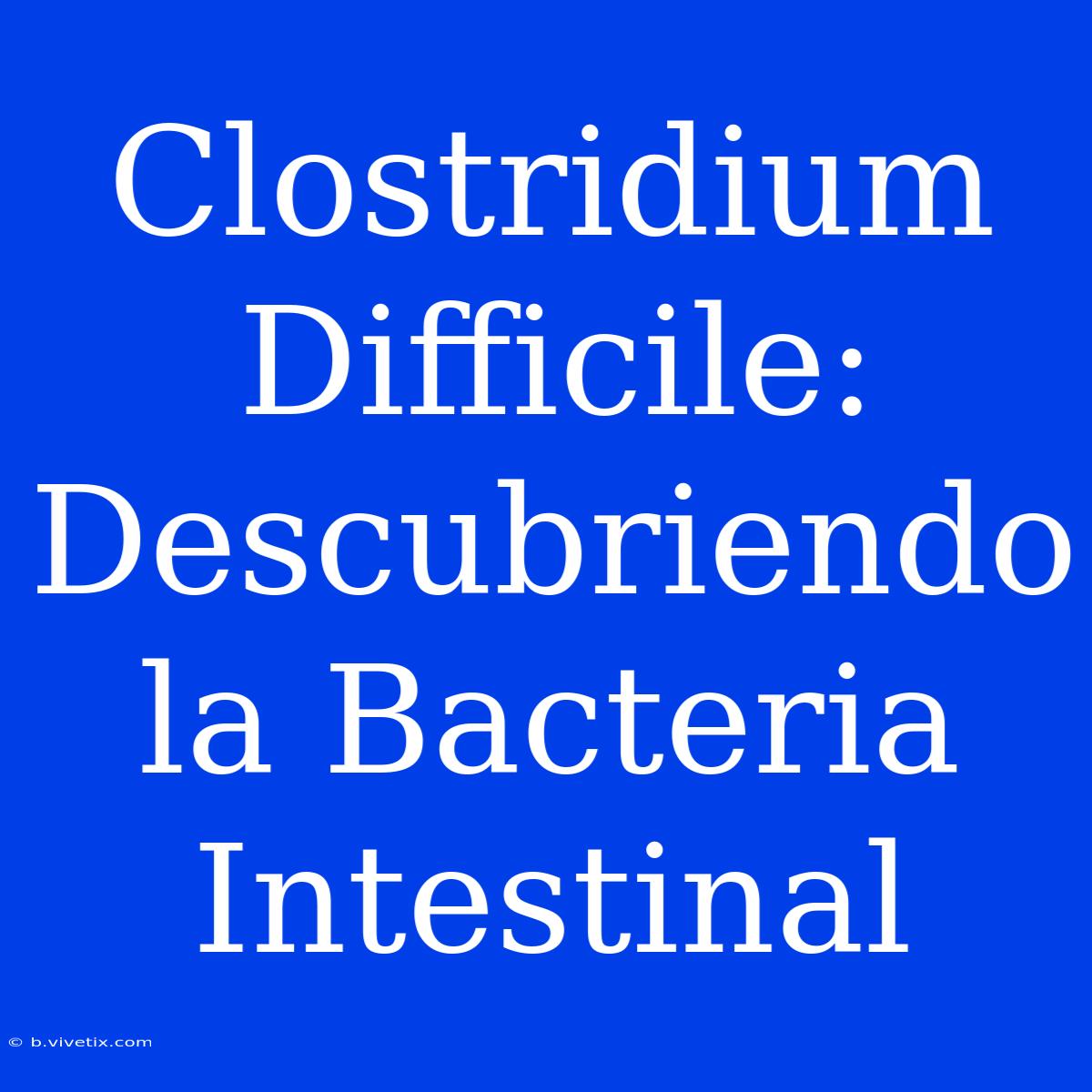 Clostridium Difficile: Descubriendo La Bacteria Intestinal