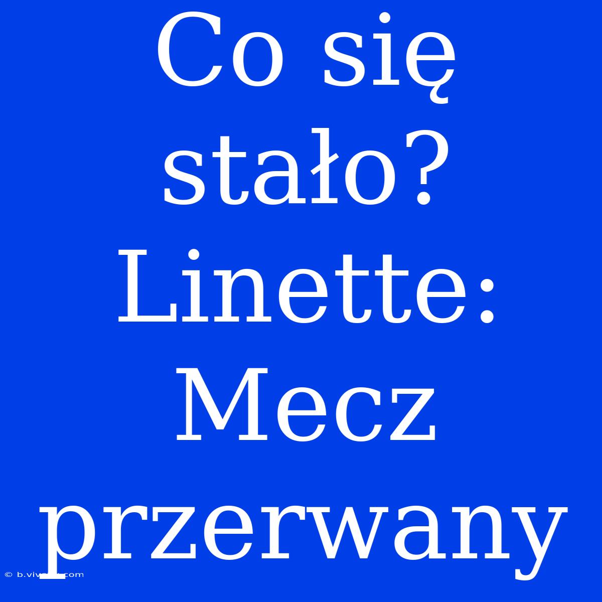 Co Się Stało? Linette: Mecz Przerwany