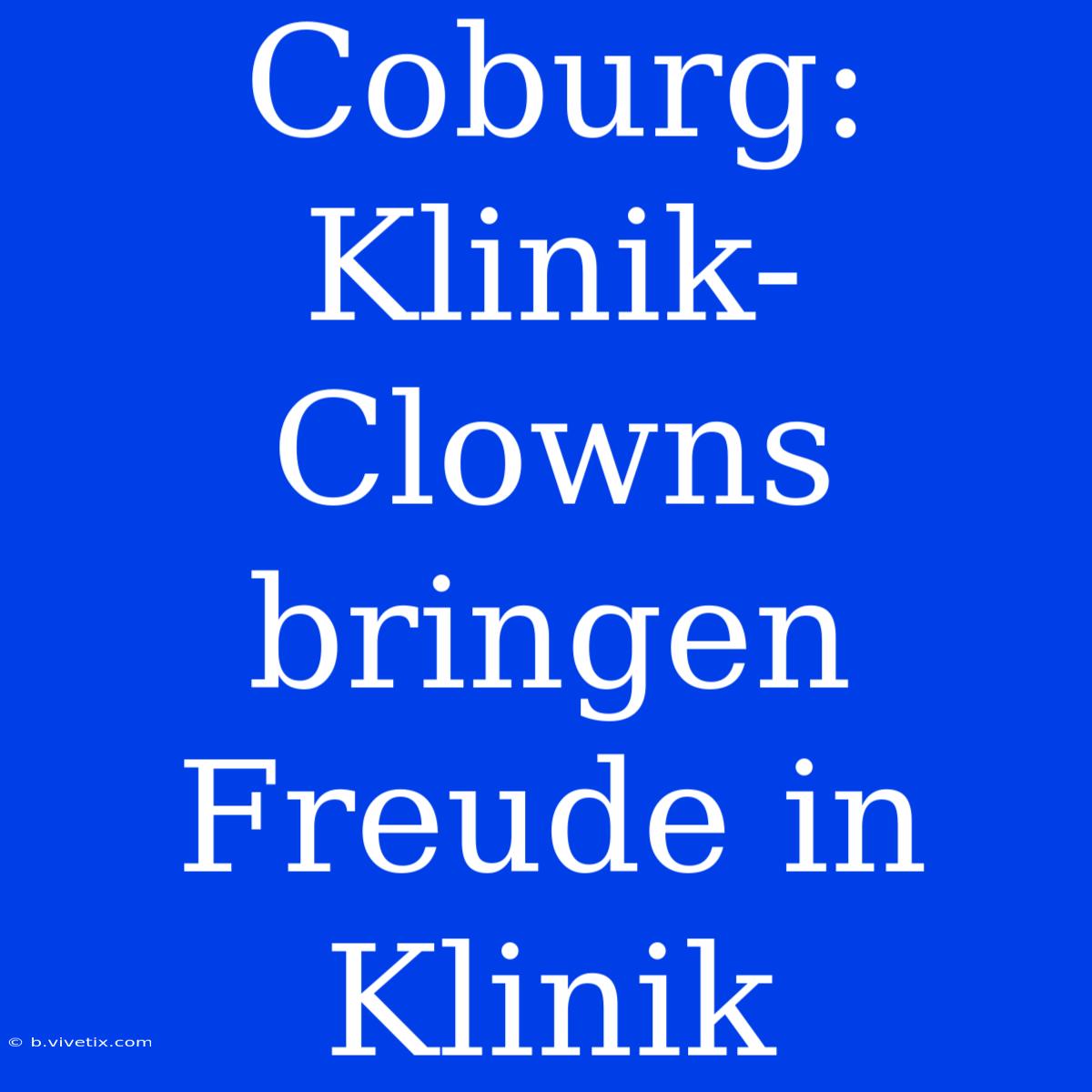 Coburg: Klinik-Clowns Bringen Freude In Klinik