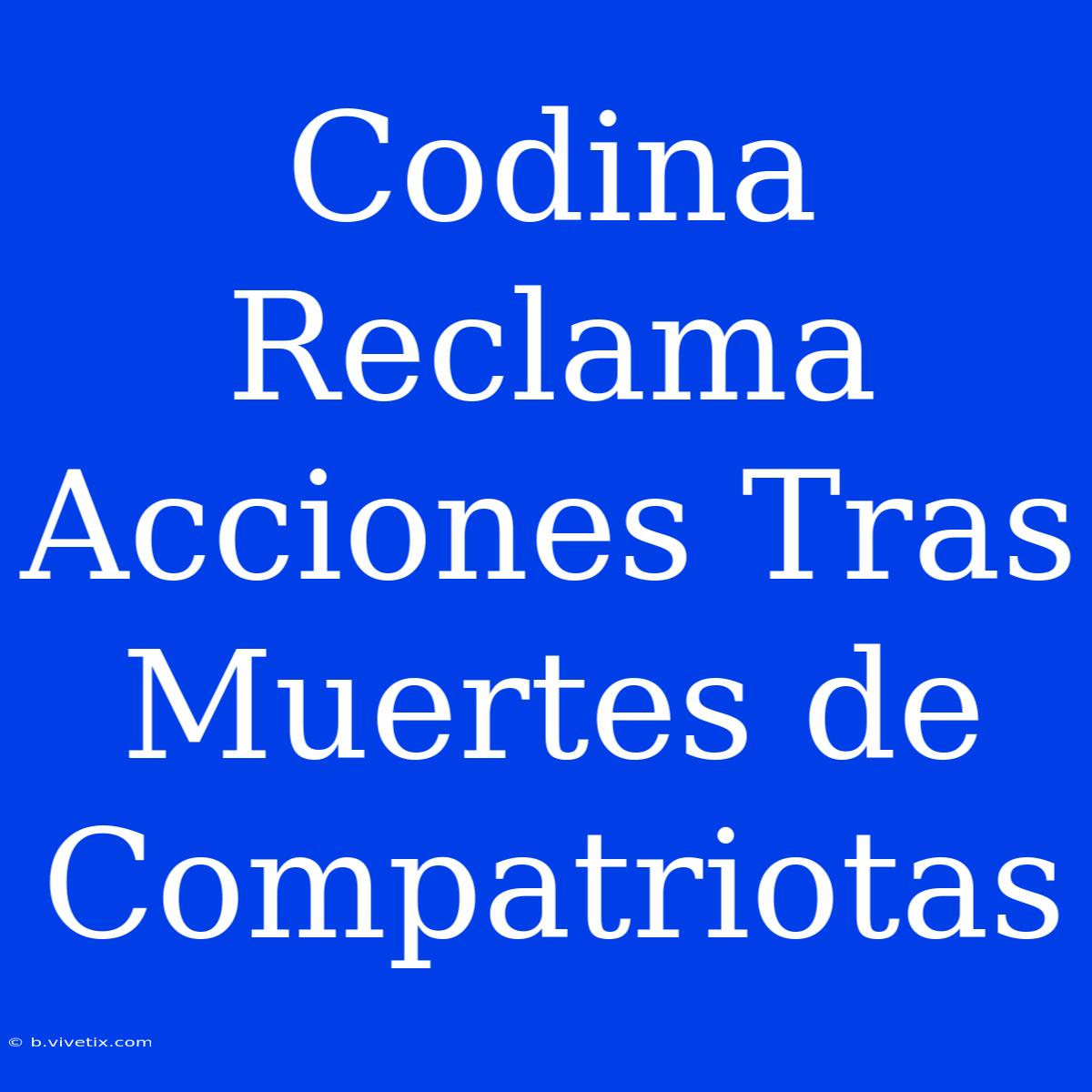 Codina Reclama Acciones Tras Muertes De Compatriotas