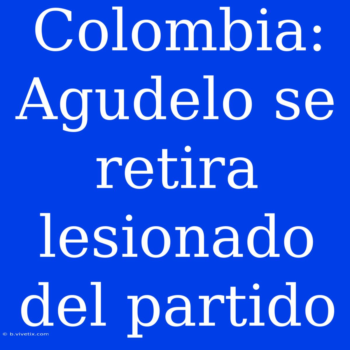 Colombia: Agudelo Se Retira Lesionado Del Partido