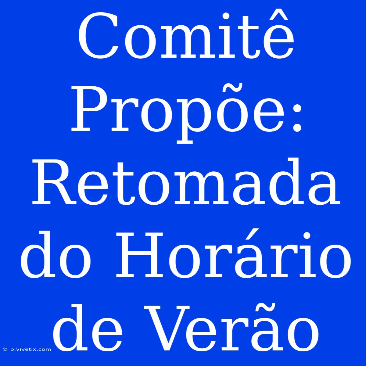 Comitê Propõe: Retomada Do Horário De Verão 