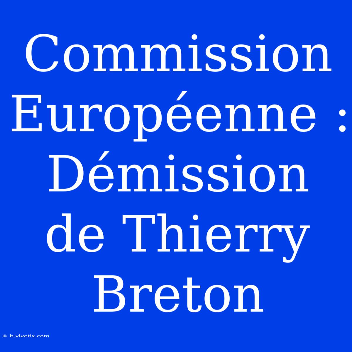 Commission Européenne : Démission De Thierry Breton 