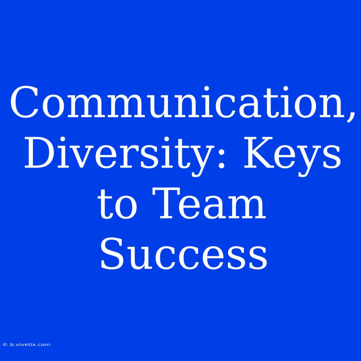 Communication, Diversity: Keys To Team Success 