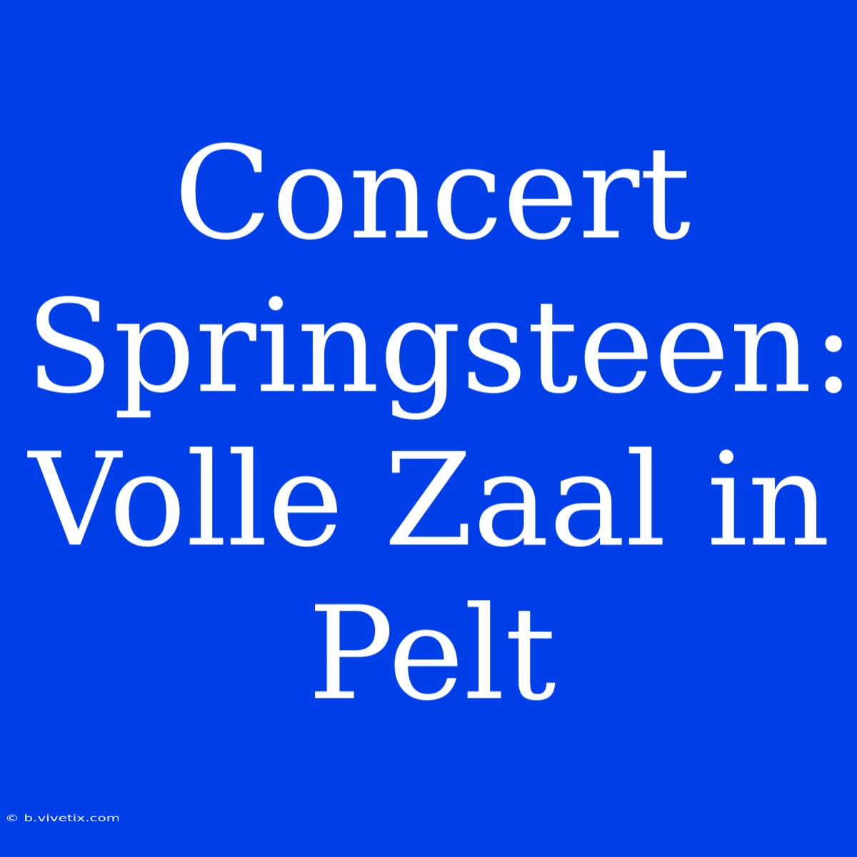 Concert Springsteen: Volle Zaal In Pelt