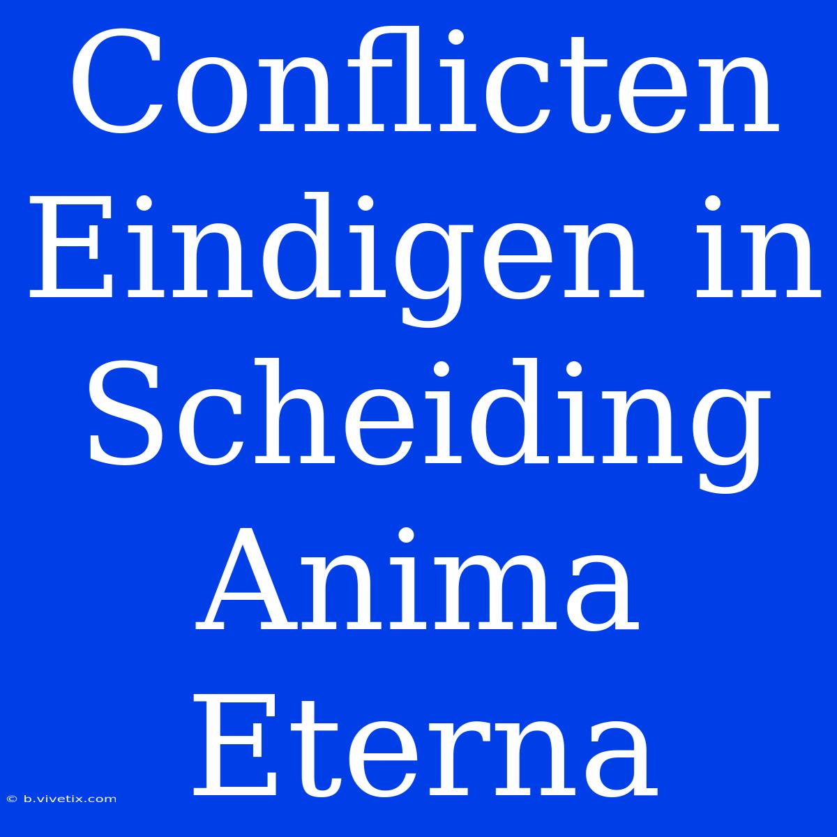 Conflicten Eindigen In Scheiding Anima Eterna