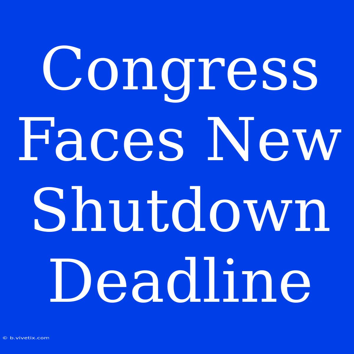 Congress Faces New Shutdown Deadline