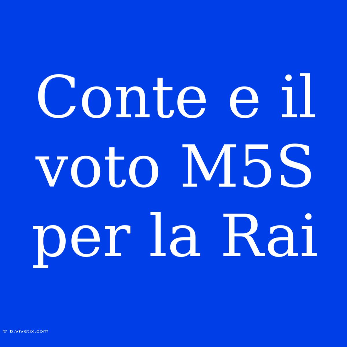 Conte E Il Voto M5S Per La Rai