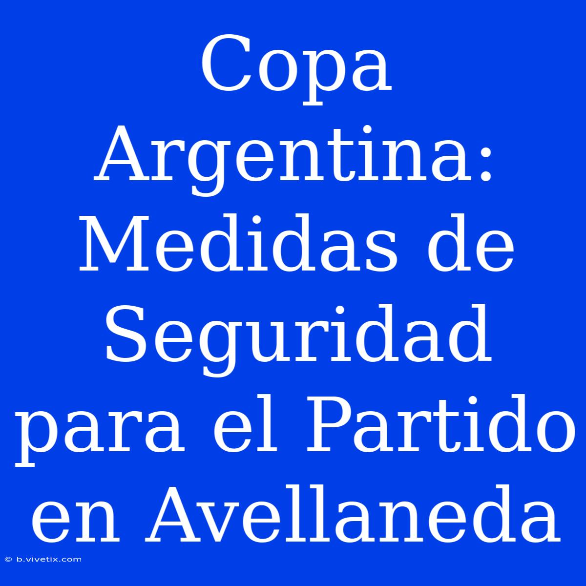 Copa Argentina: Medidas De Seguridad Para El Partido En Avellaneda