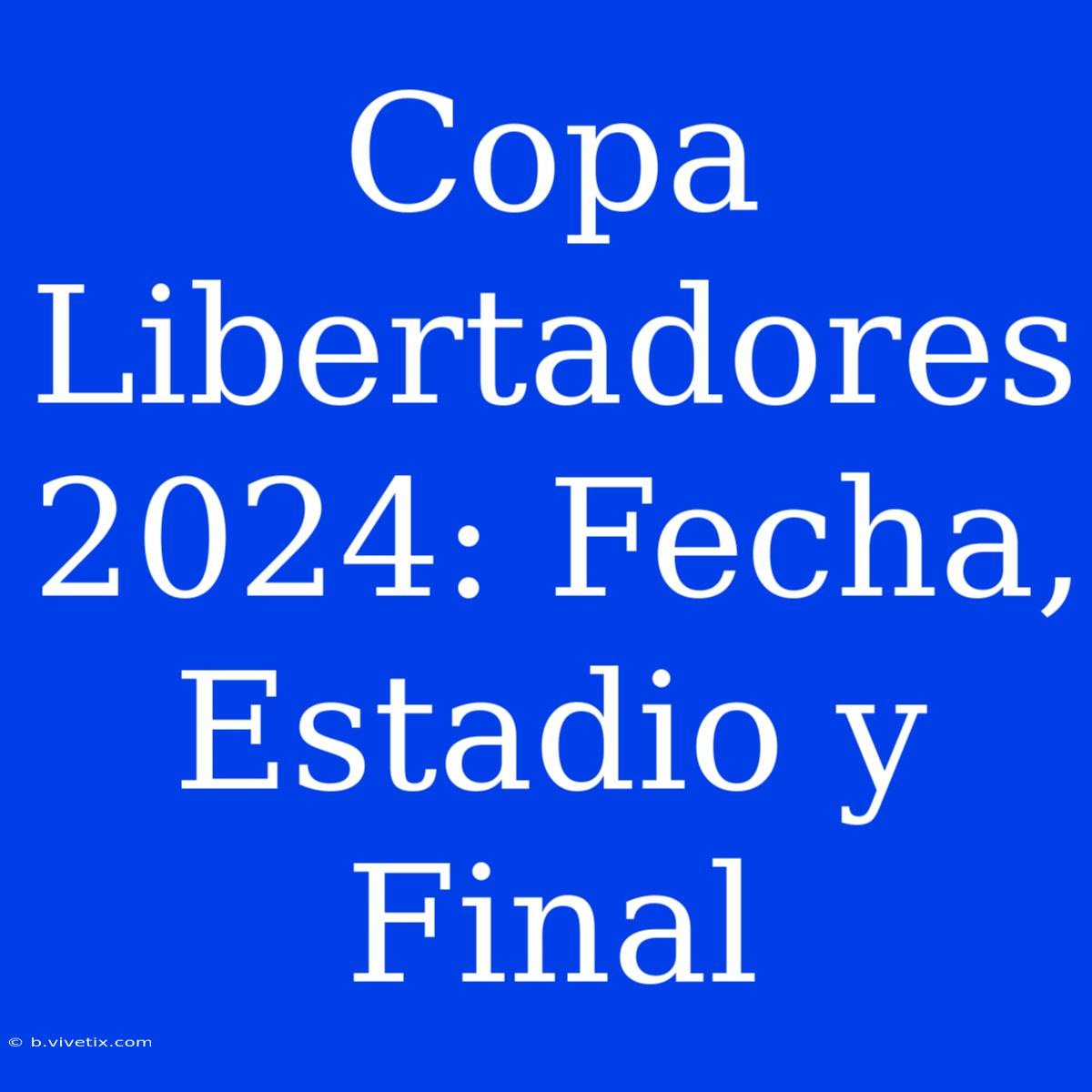 Copa Libertadores 2024: Fecha, Estadio Y Final