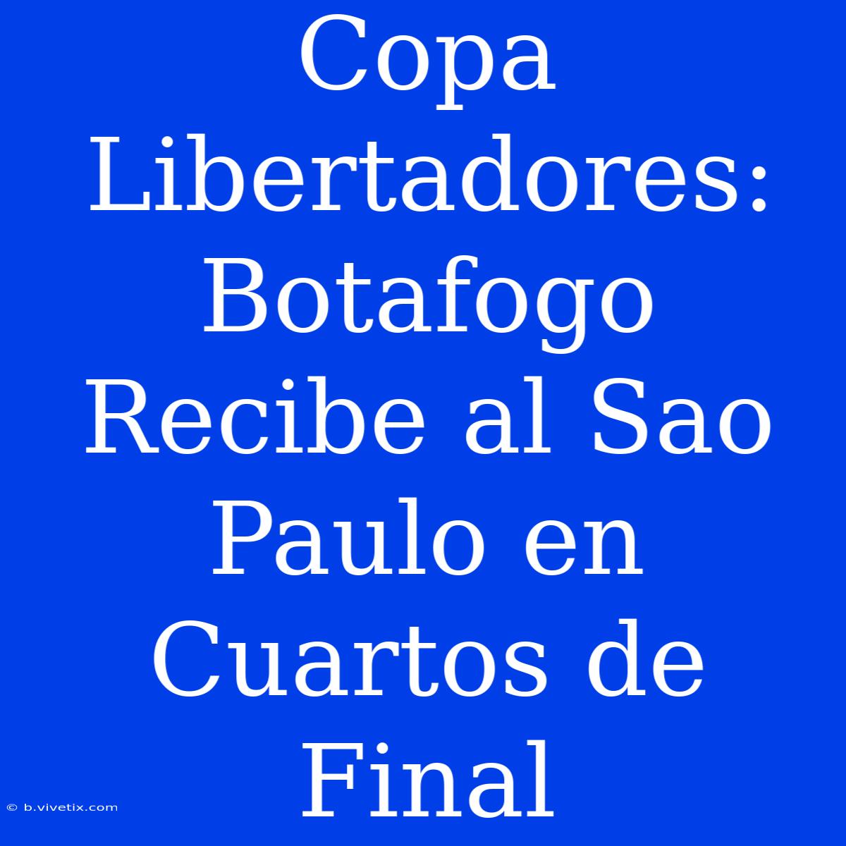 Copa Libertadores: Botafogo Recibe Al Sao Paulo En Cuartos De Final