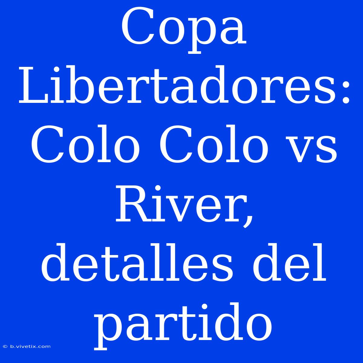 Copa Libertadores: Colo Colo Vs River, Detalles Del Partido 