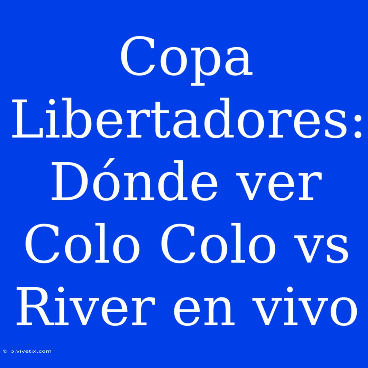 Copa Libertadores: Dónde Ver Colo Colo Vs River En Vivo