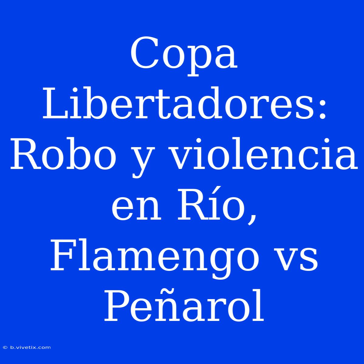 Copa Libertadores: Robo Y Violencia En Río, Flamengo Vs Peñarol